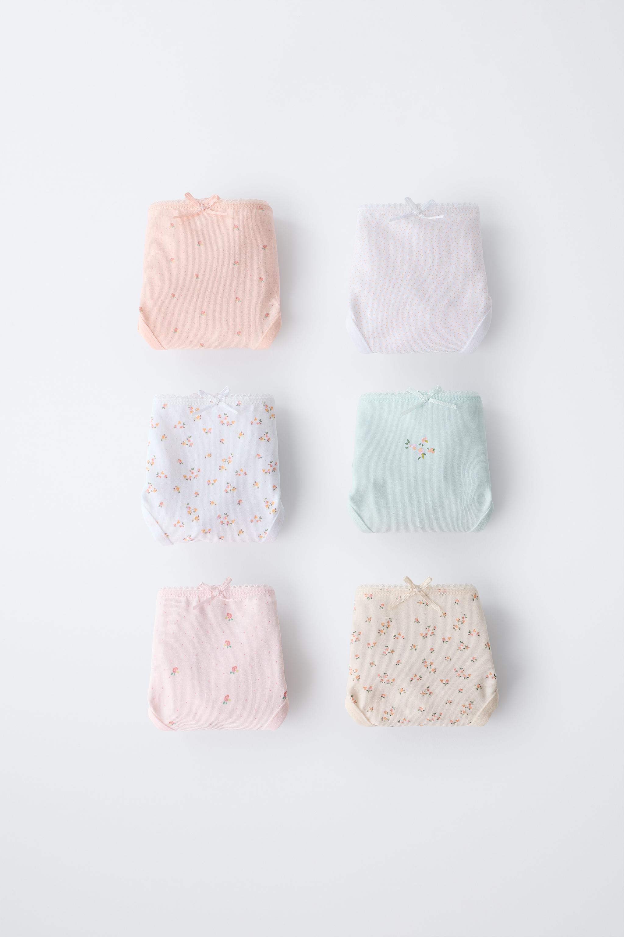 1 1/2-6 YEARS / SIX-PACK OF FLORAL UNDERWEAR